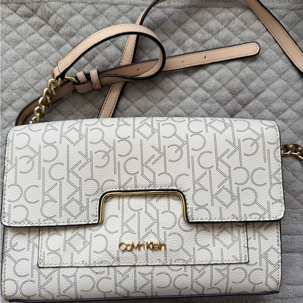 Calvin Klein Cream Shoulder Bag